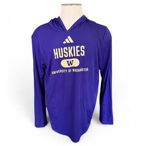 Adidas Washington Huskies Purple Long Sleeve Hoodie Size Large